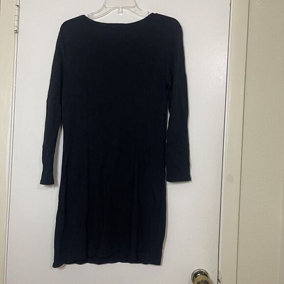 Sail to Sable black long sleeve knit dress gold button detail size XS - Picture 5 of 5